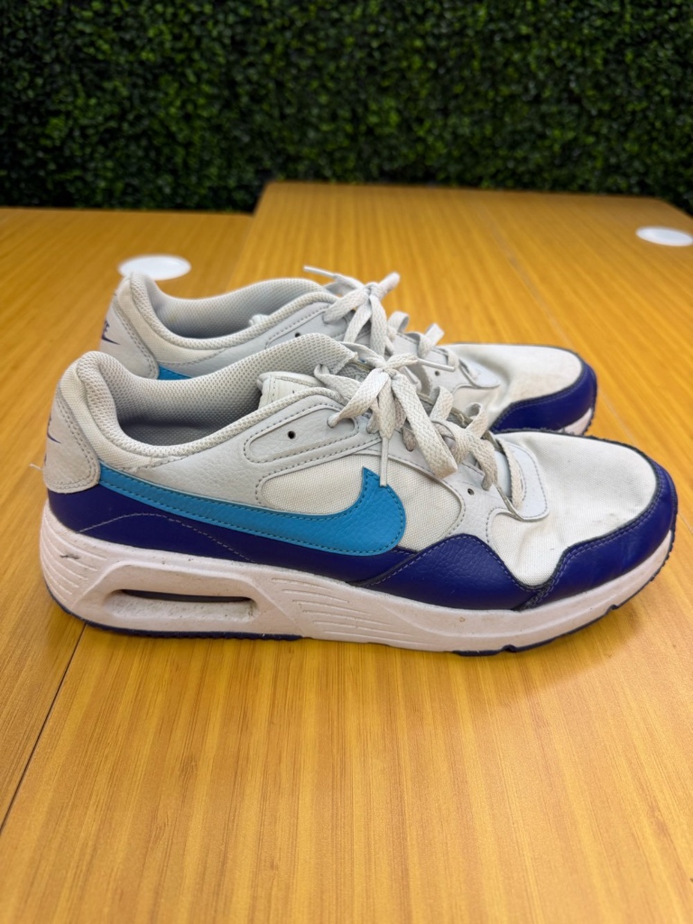 Nike Air Max SC Running Shoes Mens 9 White Blue Sneakers Trainers CW4555-012*